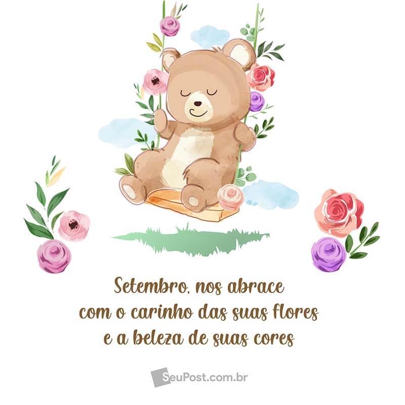 Setembro, nos abrace com o carinho das suas flores e a beleza de suas cores