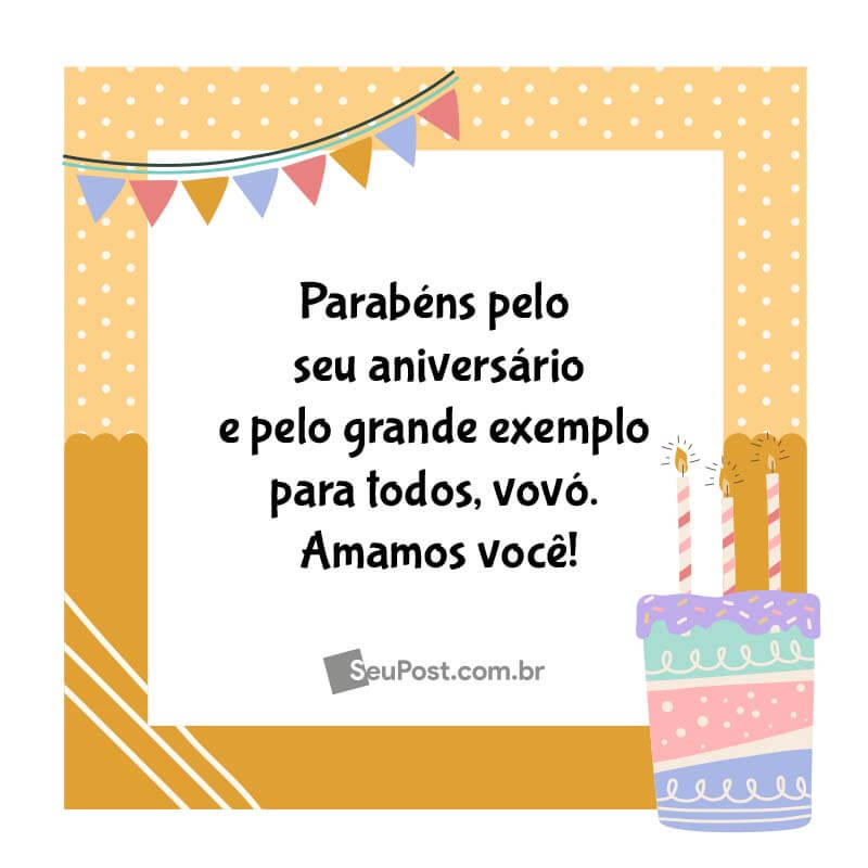 Parabéns pelo seu aniversário e pelo grande exemplo para todos, vovó. Amamos você!